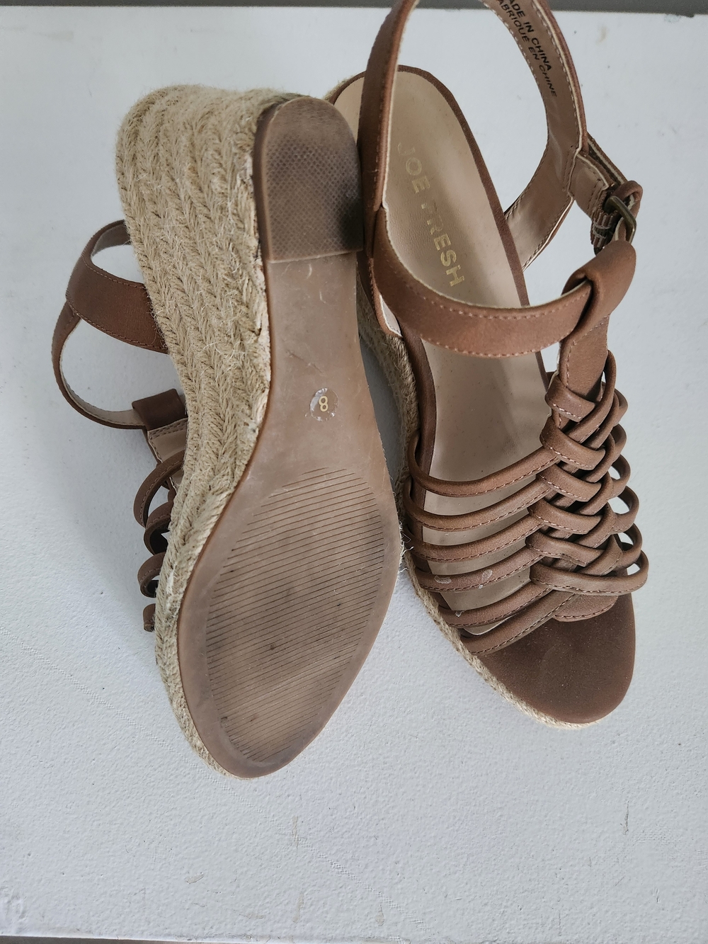 New Joe Fresh Tan Woven Espadrille Wedge Sandals - Picture 7 of 7